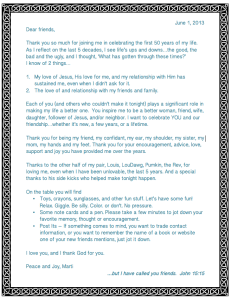 Letter to My Friends